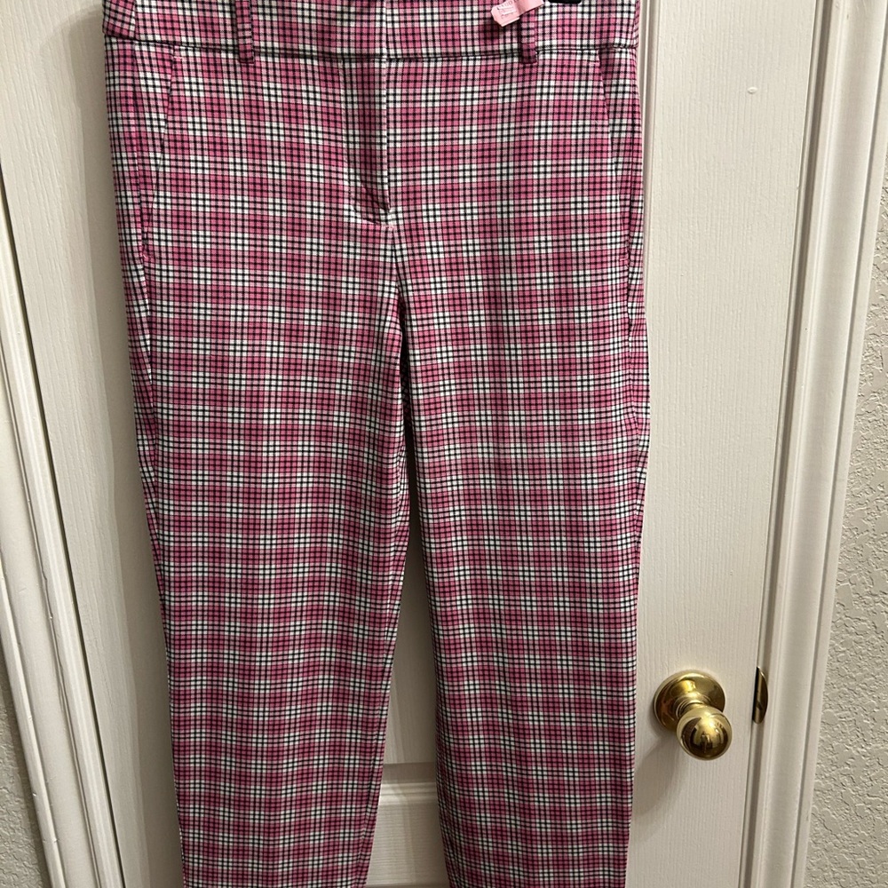 J. Crew Pink Plaid Cameron Pants